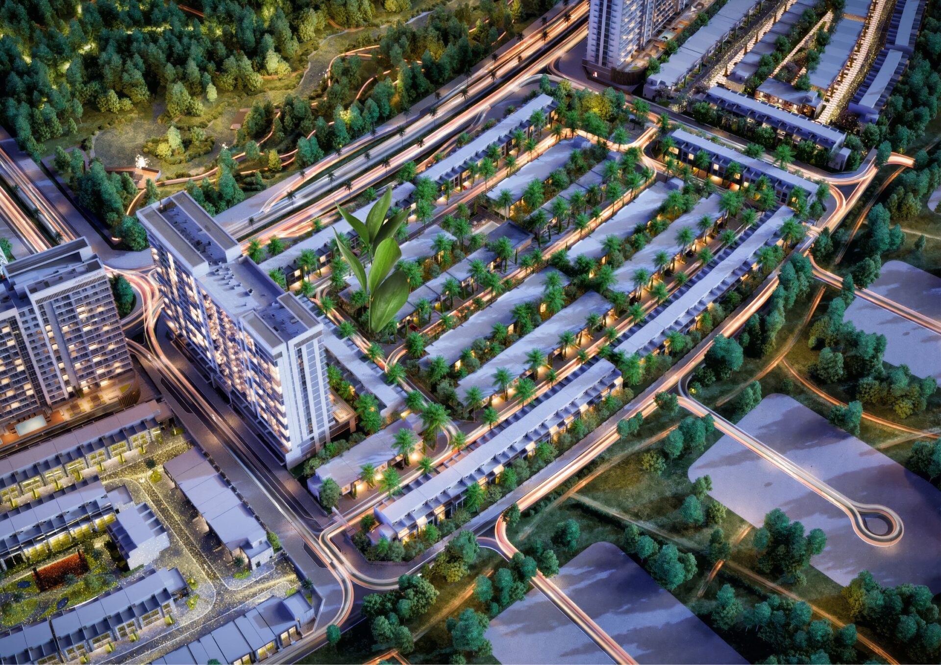 A stunning view of Verdana 6 Dubai townhouses, showcasing modern architecture and spacious layouts in Dubai Investment Park.